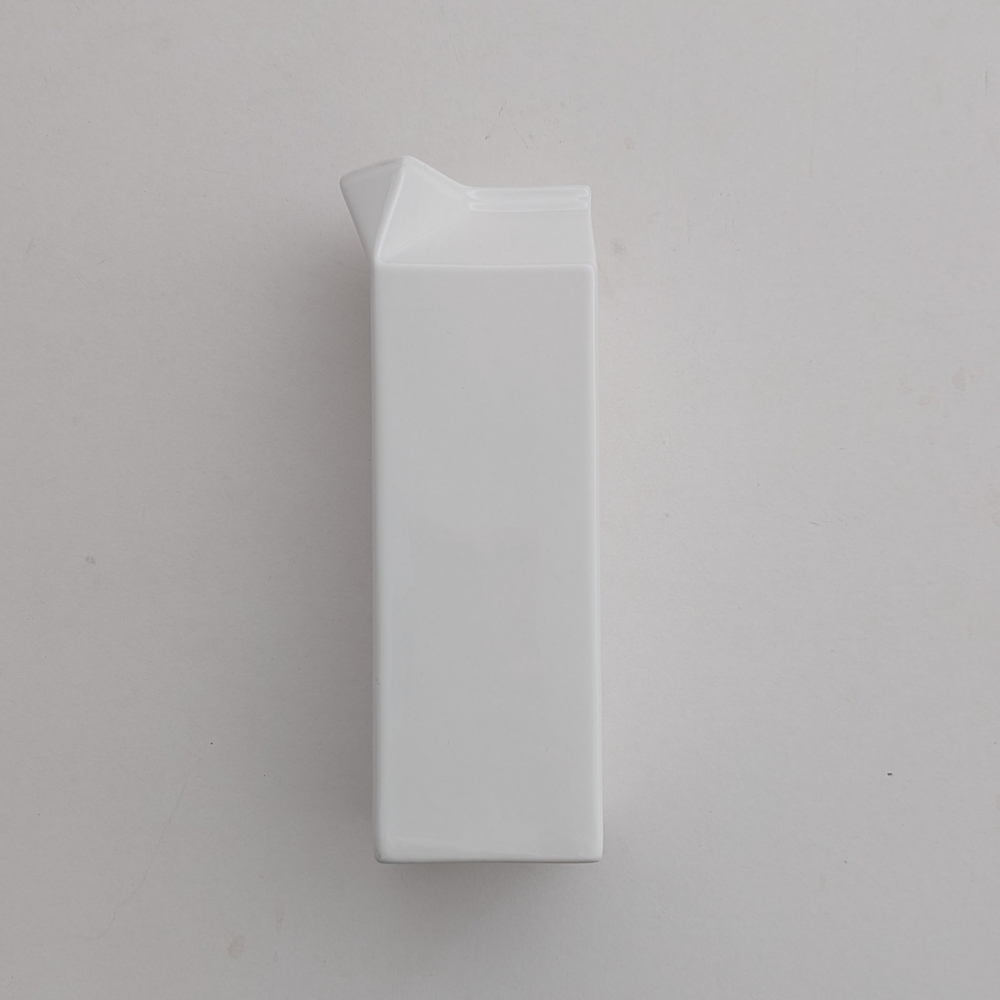 White Ceramic Milk Carton 24oz